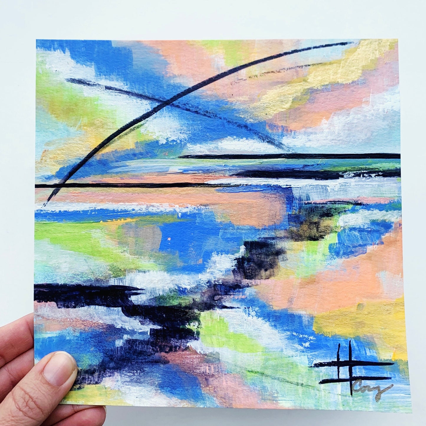 'Funky Feelings' 8 x 8 Framed