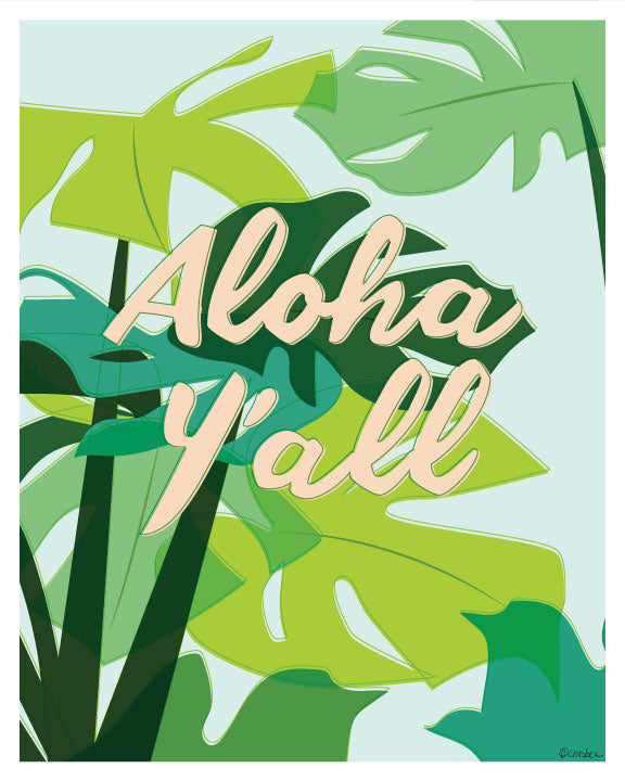 aloha aloe Aloha Y'all Mid Century Graphic Print – Modern South Studio