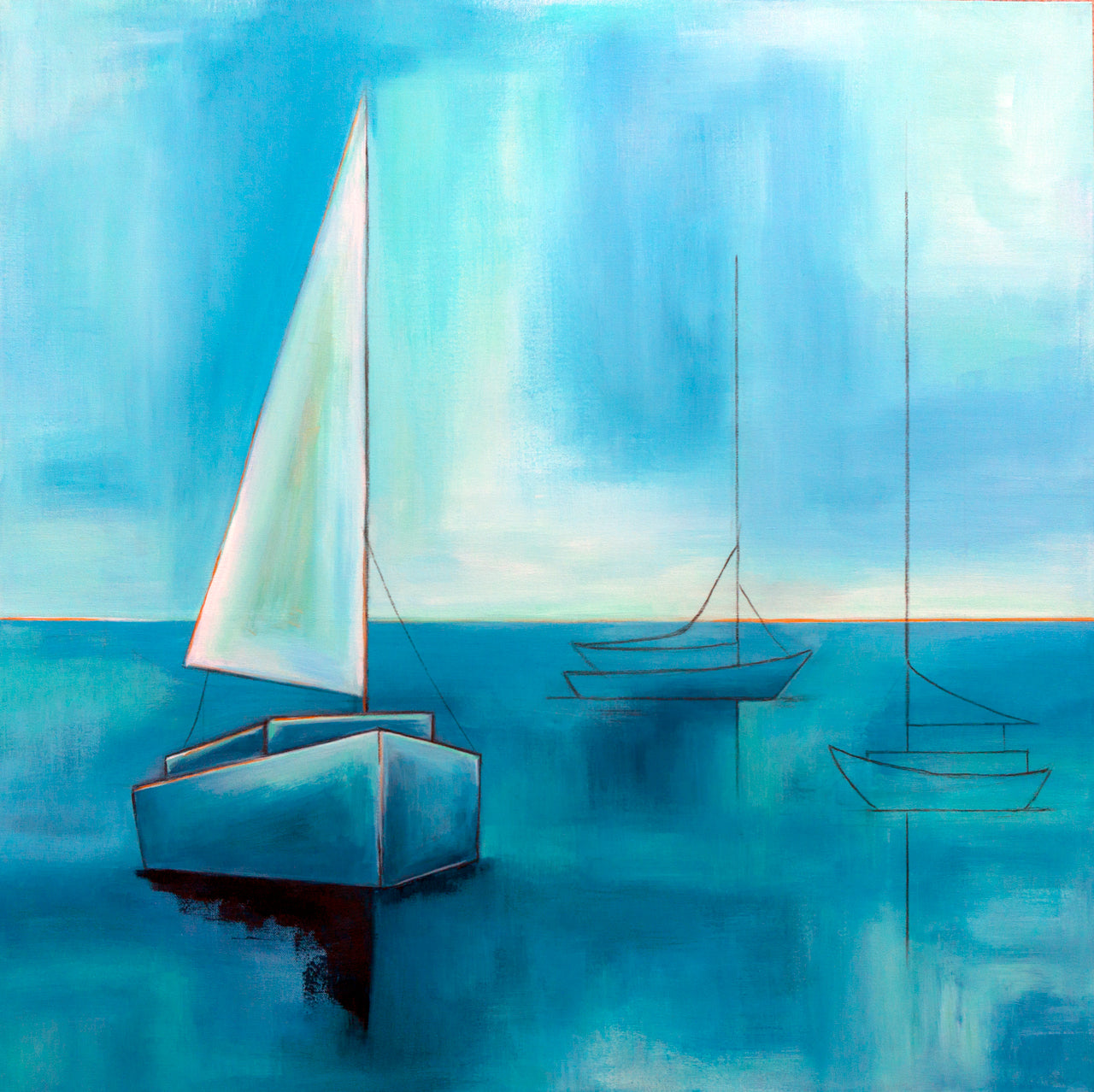Beyond the Blue Seas 36x36"