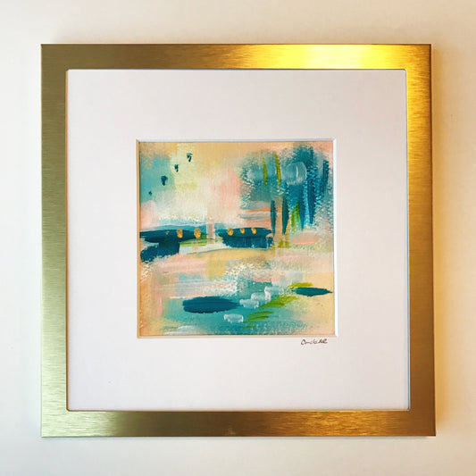 "Cloe" - 5 x 5 Gold Framed Painting