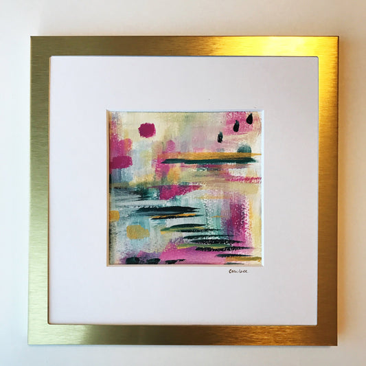 "Ellen" - 5 x 5 Gold Framed Painting