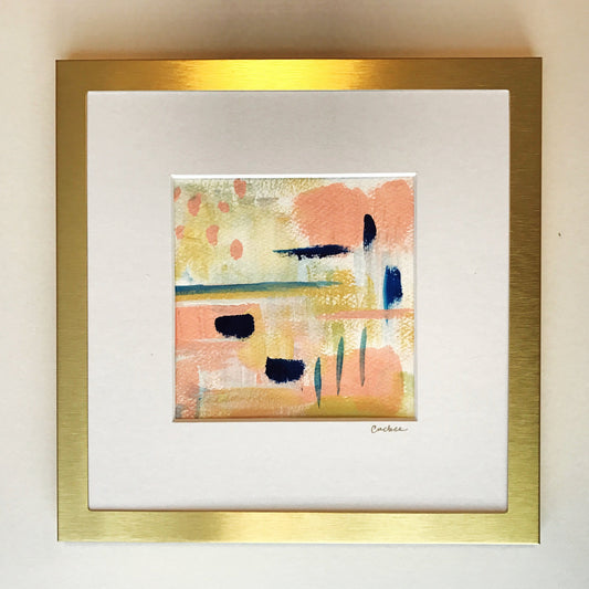 "Sally" - 5 x 5 Gold Framed Painting