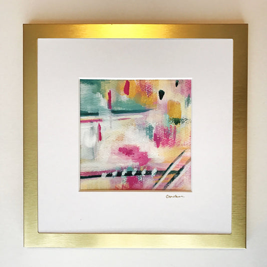 "Jackie" - 5 x 5 Gold Framed Painting