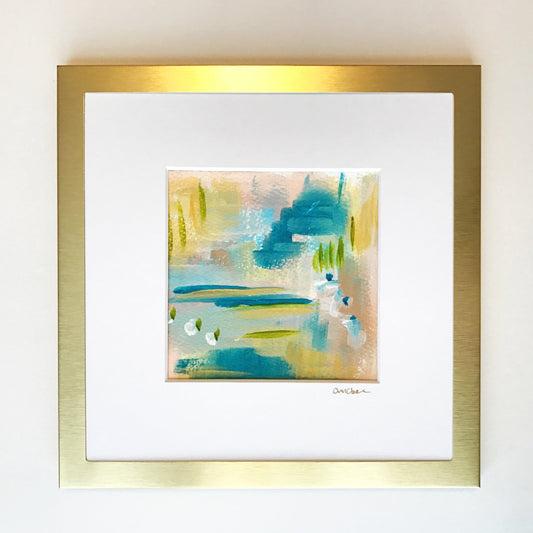 "Maria" - 5 x 5 Gold Framed Painting