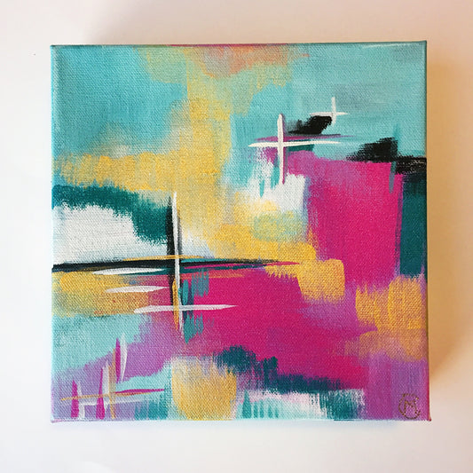 Sparkle Clown Dance 8 X 8 Painting