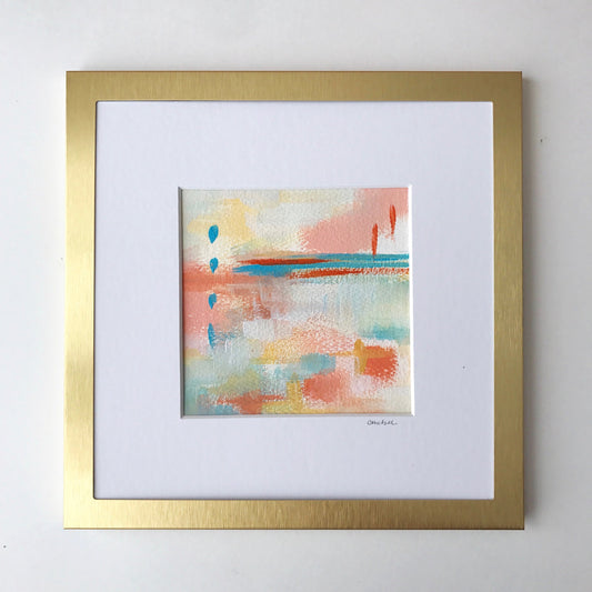 "Elizabeth" - 5 x 5 Gold Framed Painting