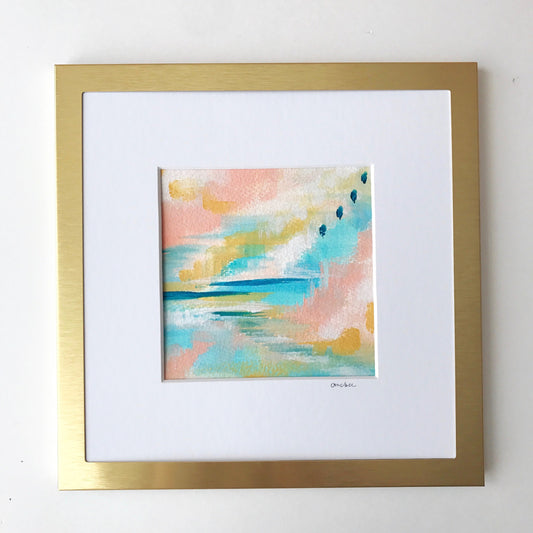 "Maggie" - 5 x 5 Gold Framed Painting