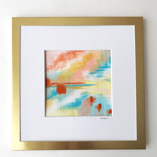 "Kate" - 5 x 5 Gold Framed Painting