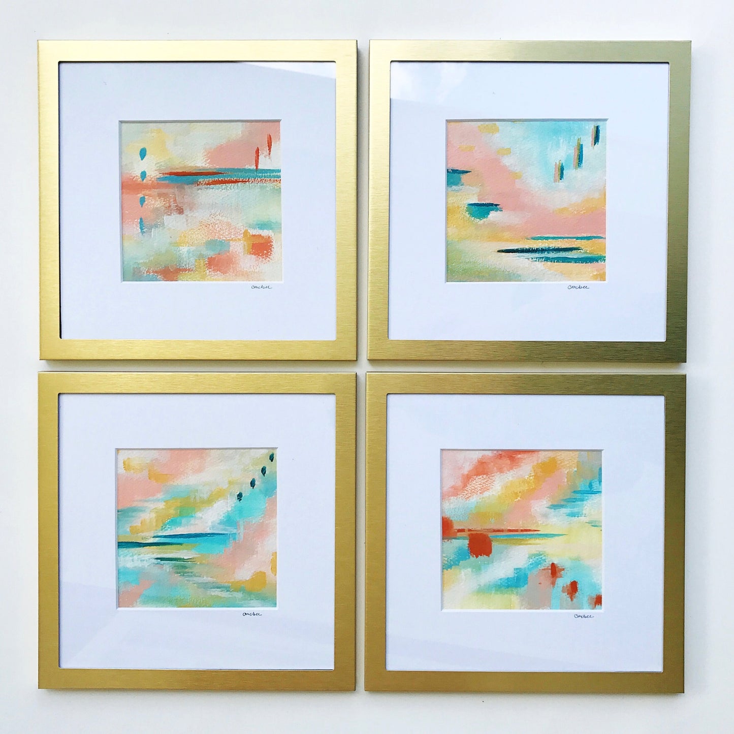 "Kate" - 5 x 5 Gold Framed Painting