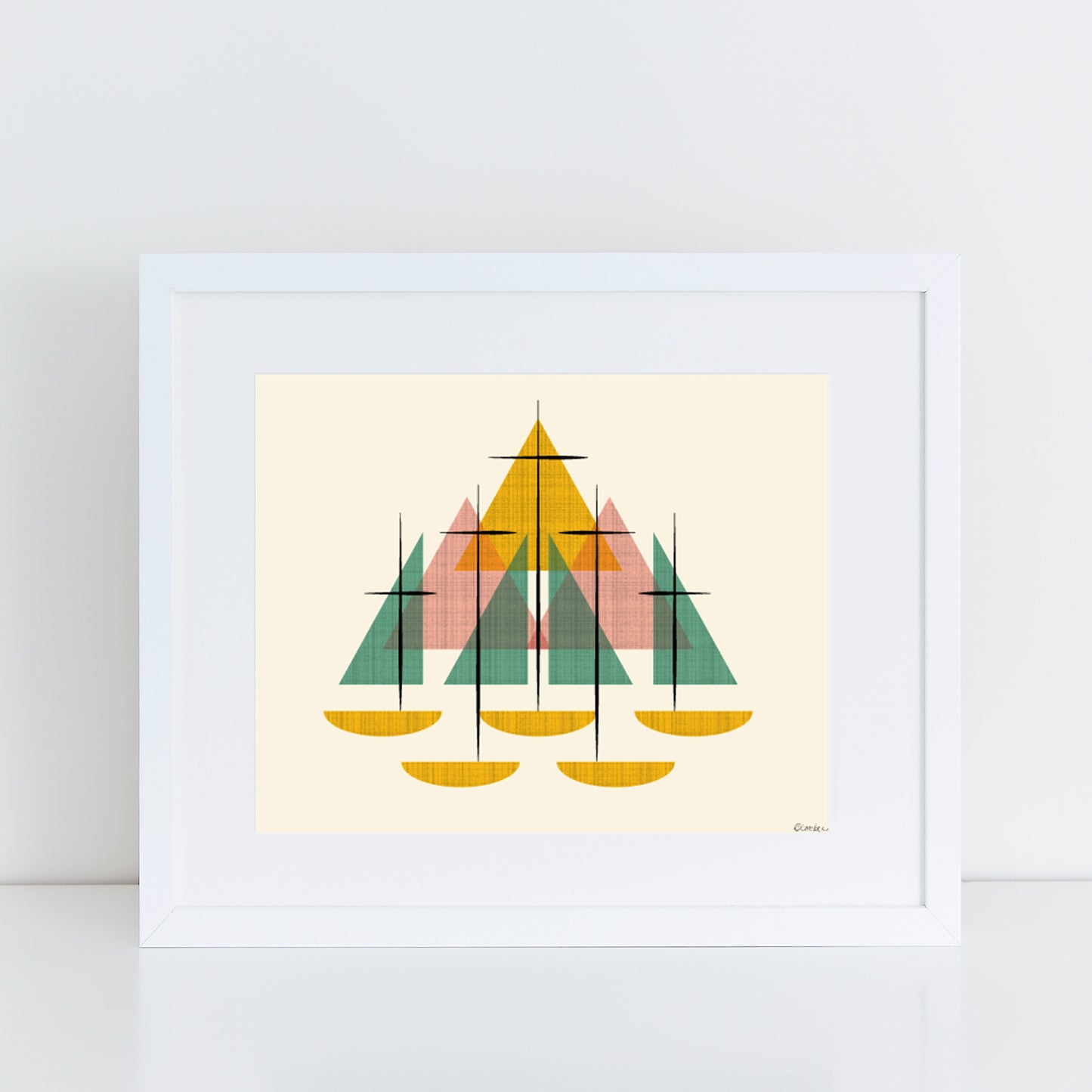 Mid Century Sailboats Print - 2 Color Choices
