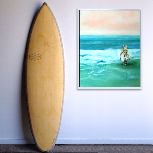 The White, Surfer Painting 22 x 28
