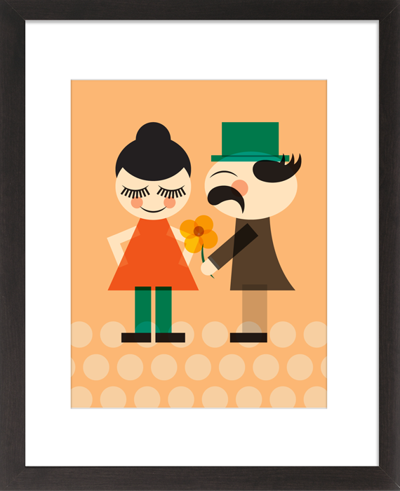 Original Geometric Couple - 8 x 10 Print with Mat