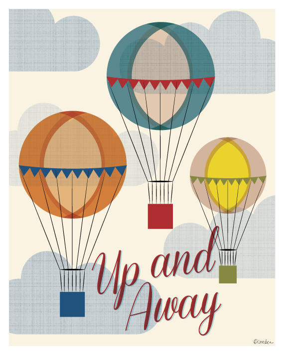 Hot Air Ballon - 8 x 10 Print with Mat