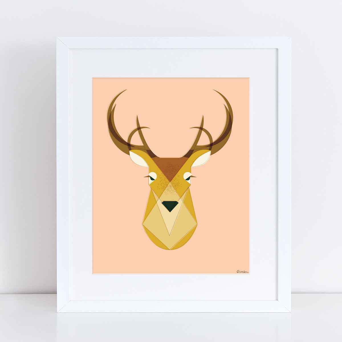 Mid Century Taxidermy Print - Deer