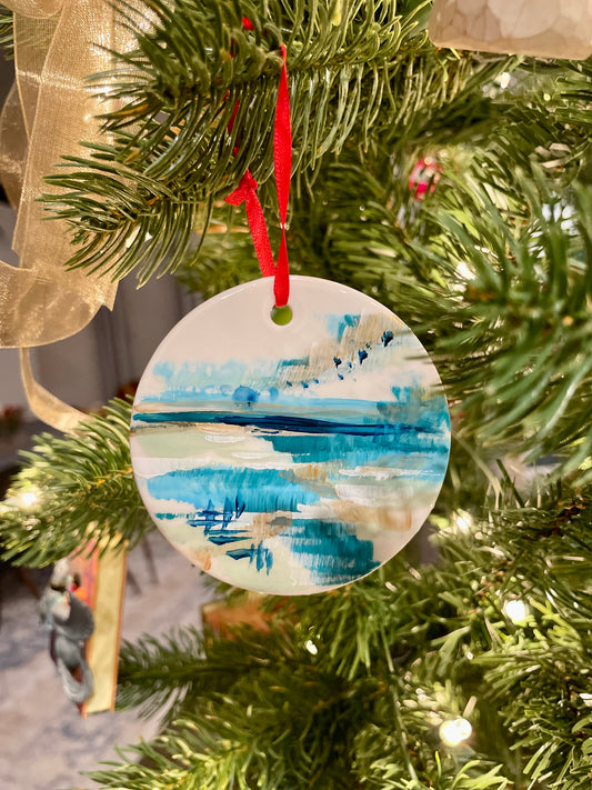 Abstract Landscape Disk - Blue/Turquoise