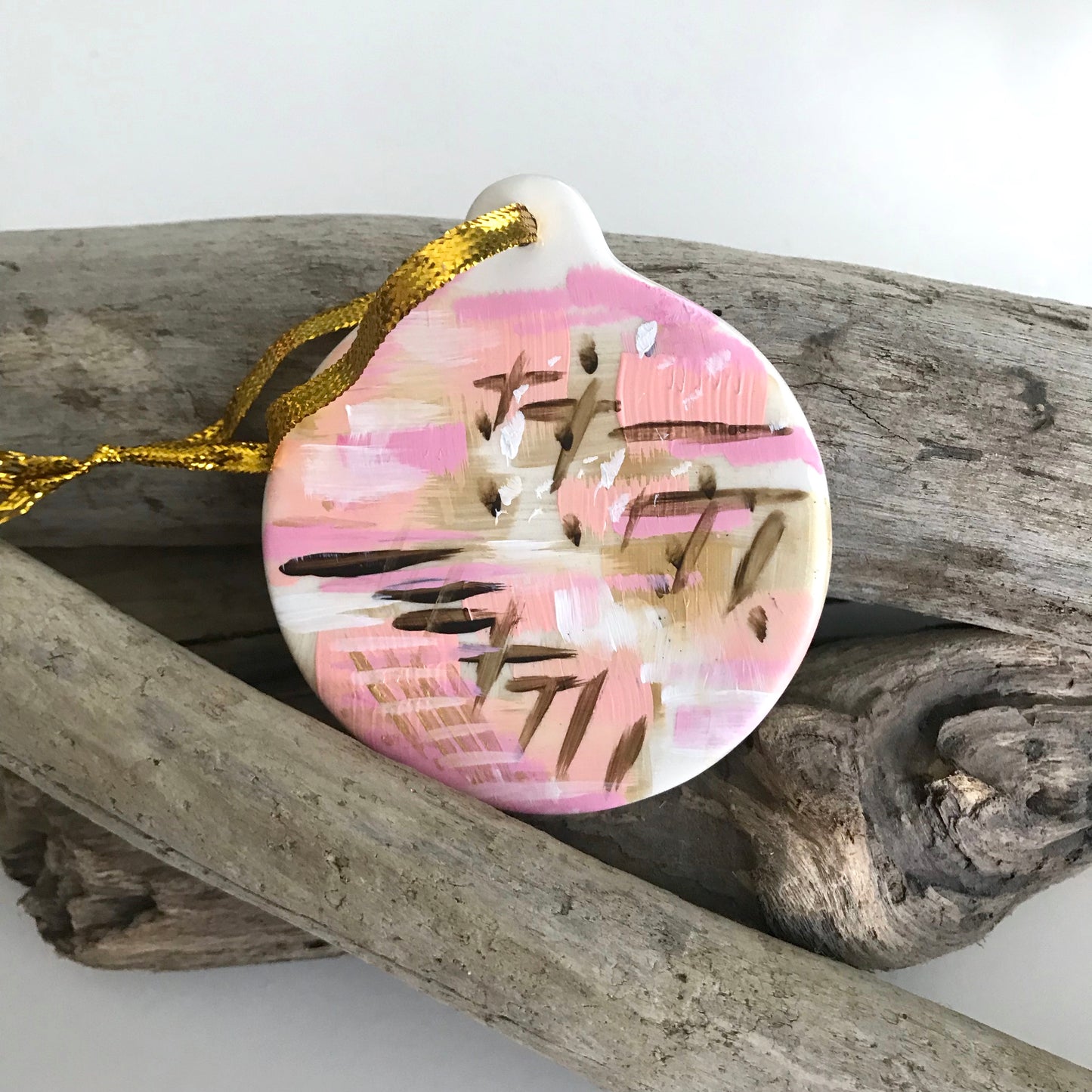 Abstract Disk Ornament - Pink