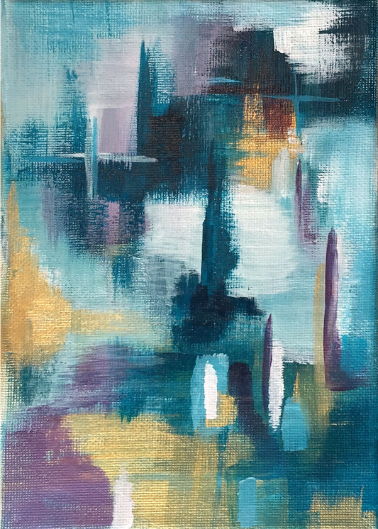 Blue Fractures 5 x 7