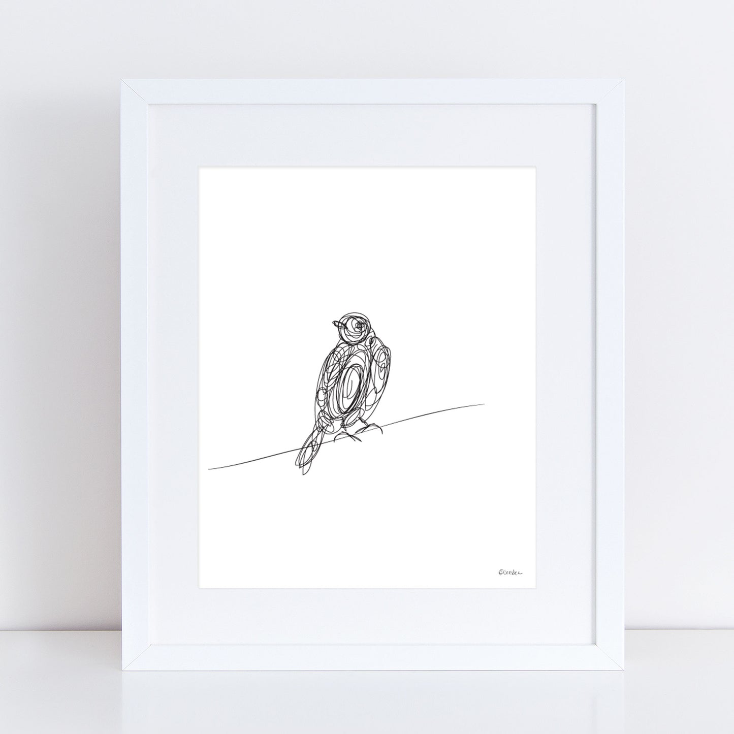Bird 2 Line Illustration Print