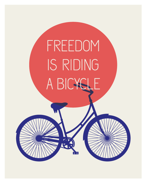 Freedom is Riding a Bicycle - 8 x 10 Print with Mat