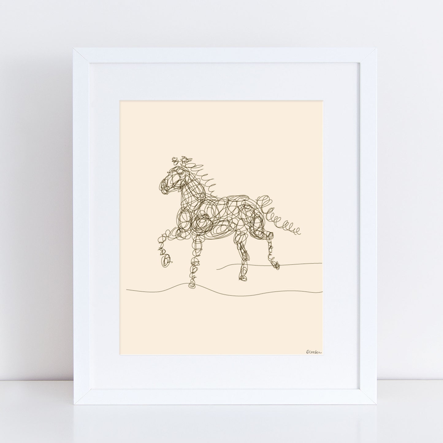 Horse Line Illustration Print