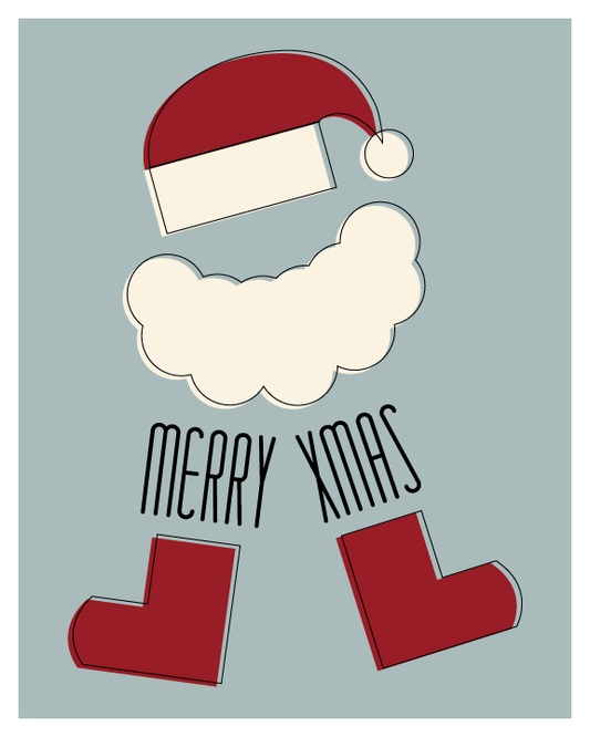 Merry Xmas Santa - 8 x 10 Print with Mat